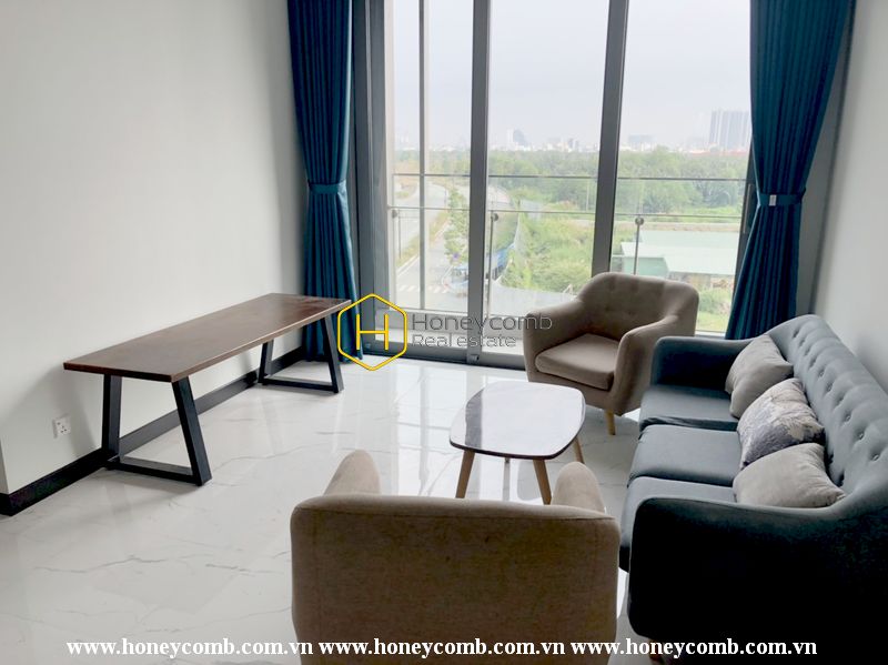 Một Empire City căn hộ cho thuê với nội thất hiện đại mang tính trừu tượng