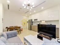 Mê đắm với màu trắng tinh tế và thiết kế thanh lịch của căn hộ cho thuê tại Vinhomes Golden River