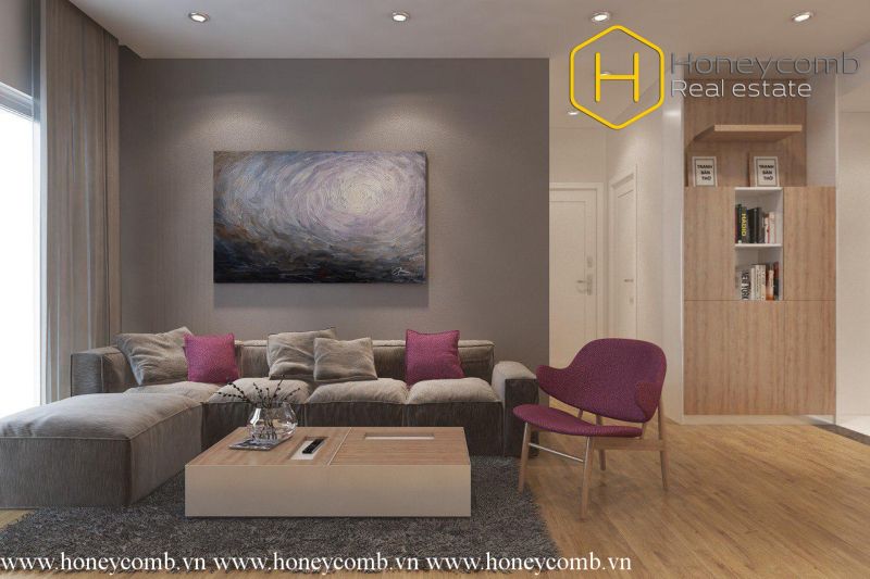 Luxurious furniture for 2 beds on the high floor in Tropic Garden for rent