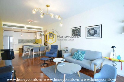This gorgeous apartment in Saigon Pearl provides a spacious & cozy living space
