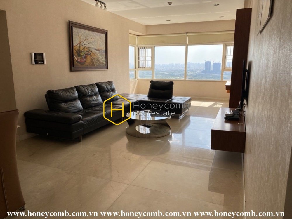 A chic apartment with brilliant accent wall corners in Saigon Pearl is now for rent