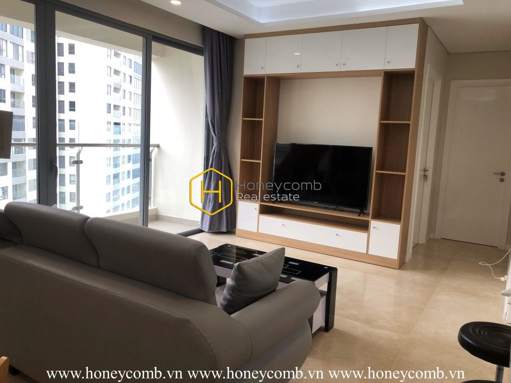 The airy and sun-filled apartment in Diamond Island for lease