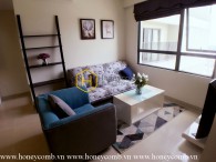 Two beautiful bedrooms apartment with modern furniture and high floor in Masteri Thao Dien for rent.