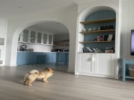 The Vista An Phu apartment in gentle blue tonal paint strokes