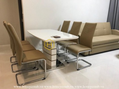 Modern furniture in this brand new apartment for rent in Masteri An Phu