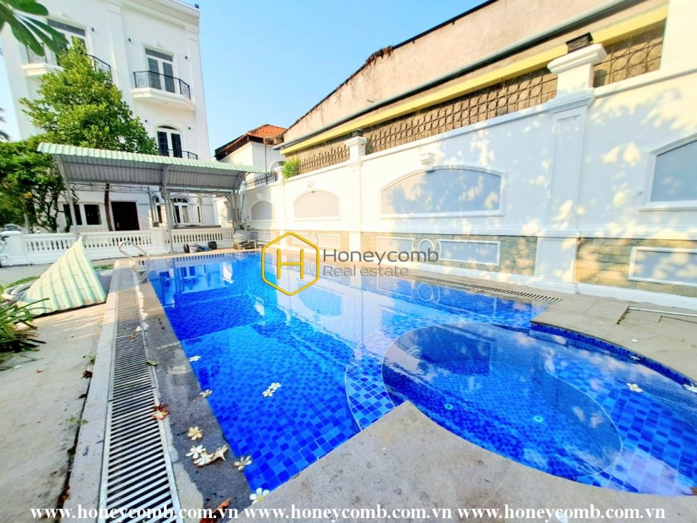 Beautiful aesthetic villa with classic interiors and airy swimming pool in District 2