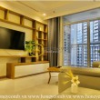 Old-fashioned apartment with beautiful wooden furnishings for rent in Vinhomes Central Park