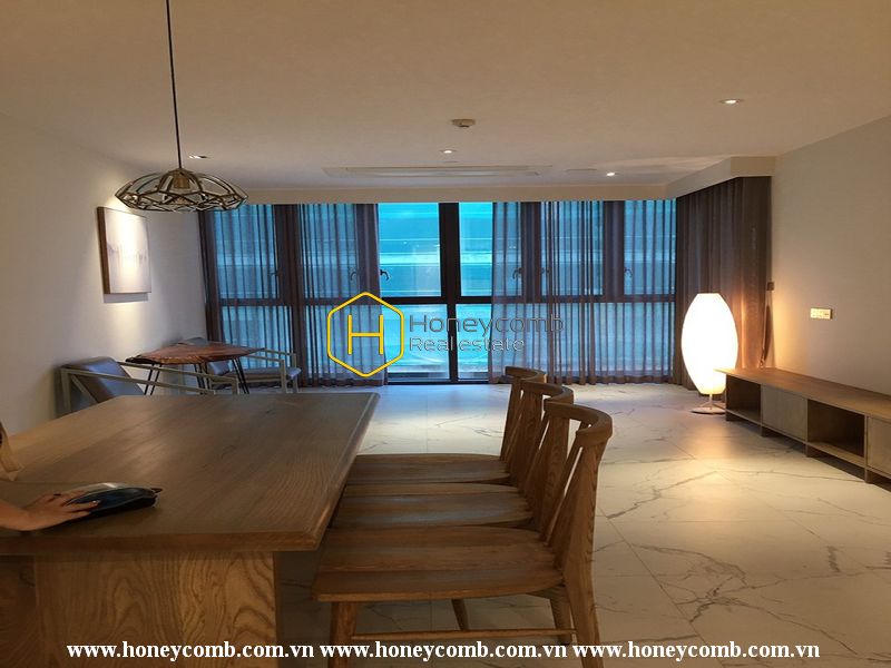 Feel the affection through the rustic design in this Metropole Thu Thiem apartment