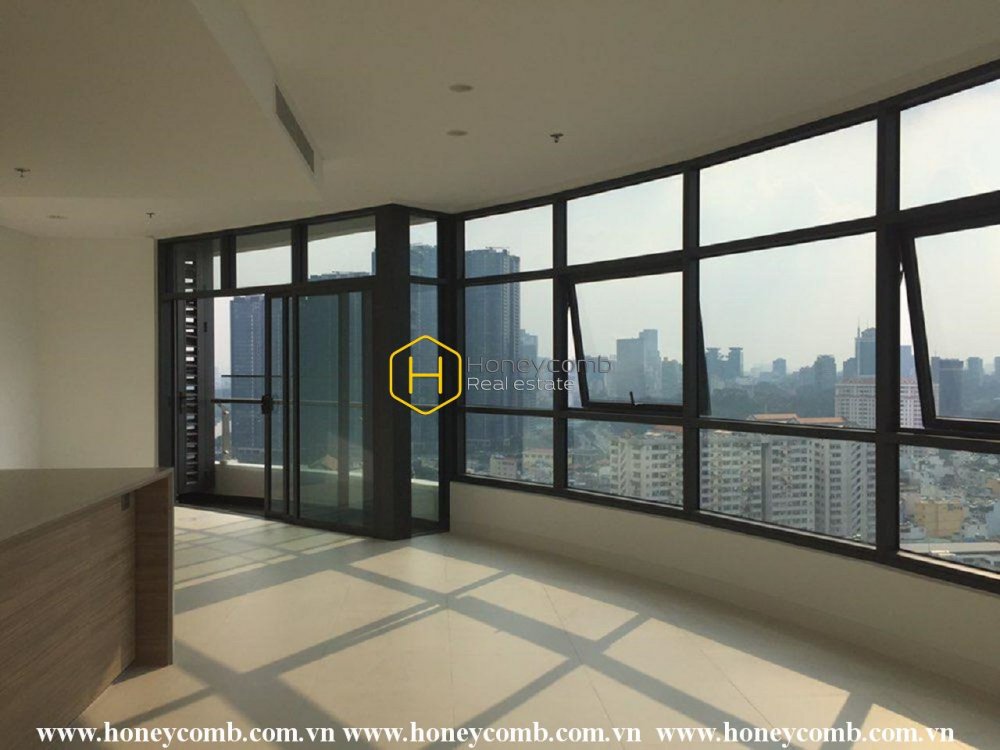 Căn hộ 3 phòng ngủ không nội thất với tầm nhìn đẹp tại City Garden cho thuê