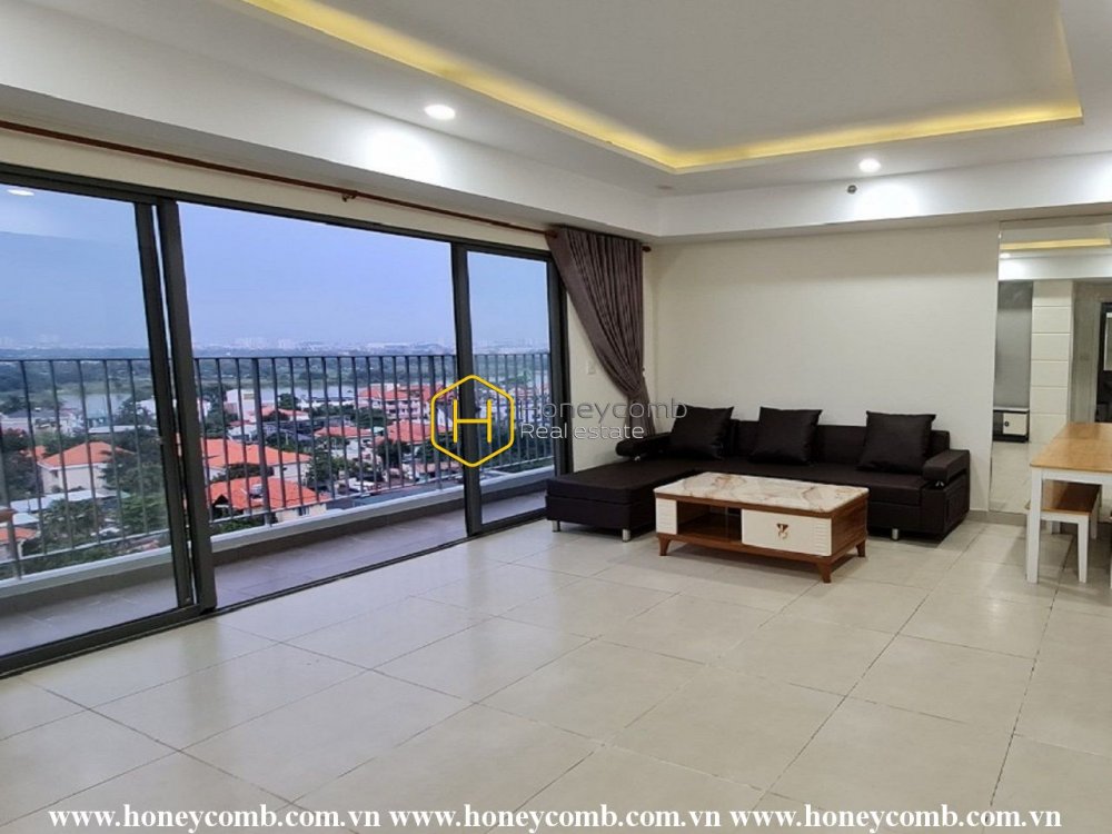 Căn hộ 3 phòng ngủ nhìn ra trung tâm có ban công cho thuê tại Masteri Thảo Điền