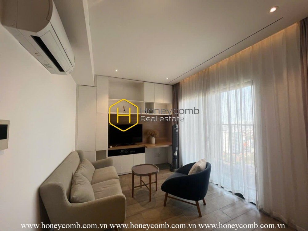 Classical apartment with basic wooden furniture in Masteri Thao Dien for lease
