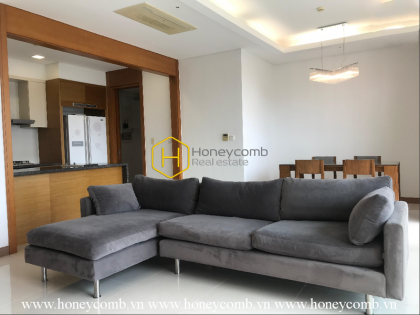 Comtemporary design apartment with neutral color interiors for rent in Xi Riverview