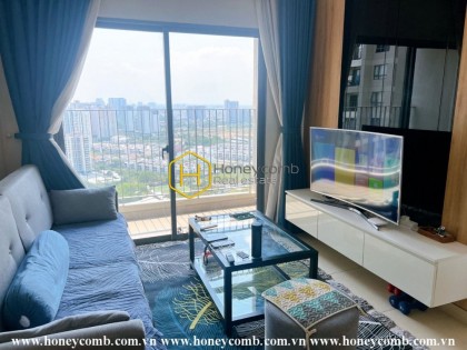 Two bedrooms apartment with modern furniture and pool view for rent.