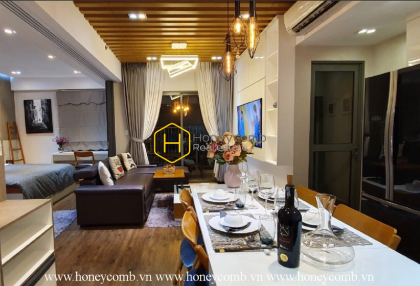Luxury decoration 1 bedroom apartment with high floor in Masteri Thao Dien