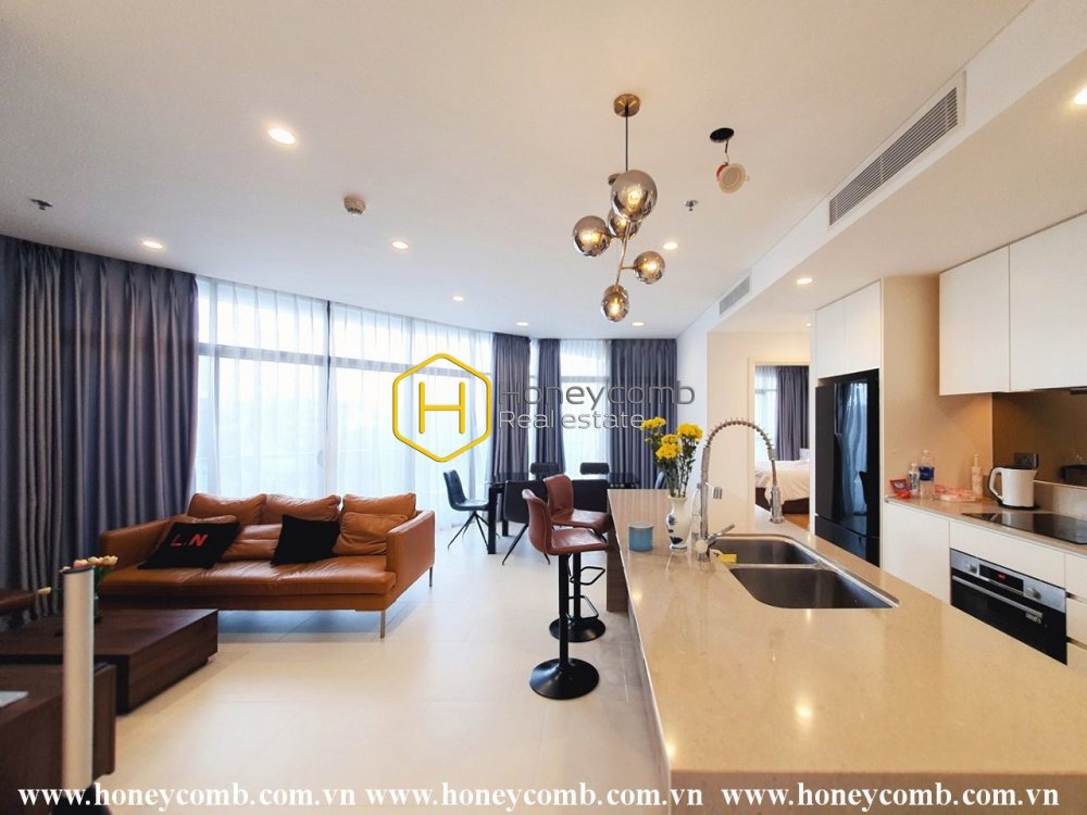 Căn hộ 2 phòng ngủ với đầy đủ nội thất, tầm nhìn ra hồ bơi cho thuê tại City Garden