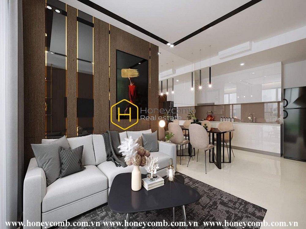 Ornately designed apartment with subtle wooden layout for rent in Masteri An Phu