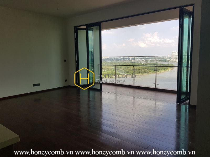 Căn hộ D'edge không nội thất với khung cảnh ven sông