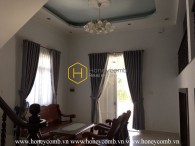 A gorgerous villa with bright layout and elegant wooden interiors for rent in District 2
