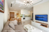 Simplified apartment with cozy living space and enchanting view in Vinhomes Central Park