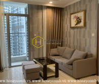 Elegant wooden furnished apartment with warm tone layout in Vinhomes Central Park