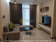 Simplified design apartment with high-end wooden interior for rent in Vinhomes Central Park