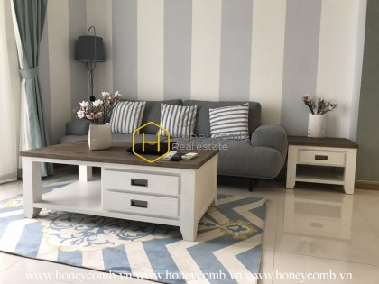 Vinhomes Central Park apartment for lease – Open living space- Rustic furniture