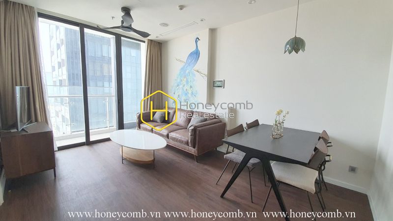 The elegance and coziness of wooden interiors apartment with enchanting river view in Vinhomes Golden River