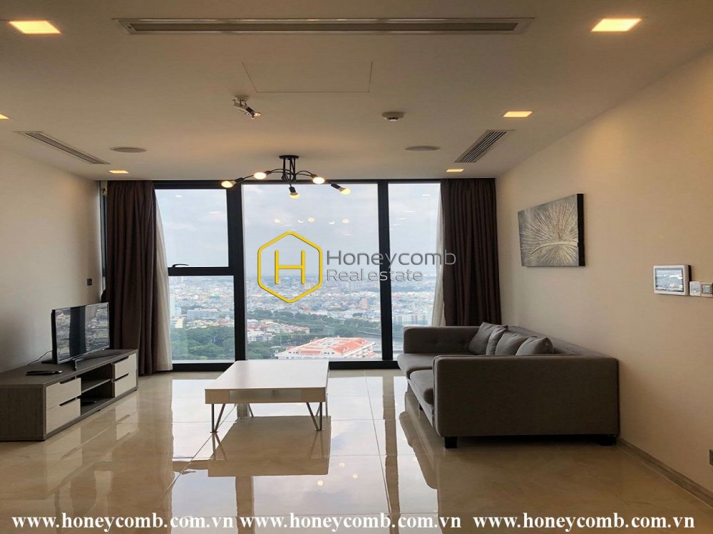 Căn hộ 1 phòng ngủ với phong cách tối giản cho thuê tại Vinhomes Golden River