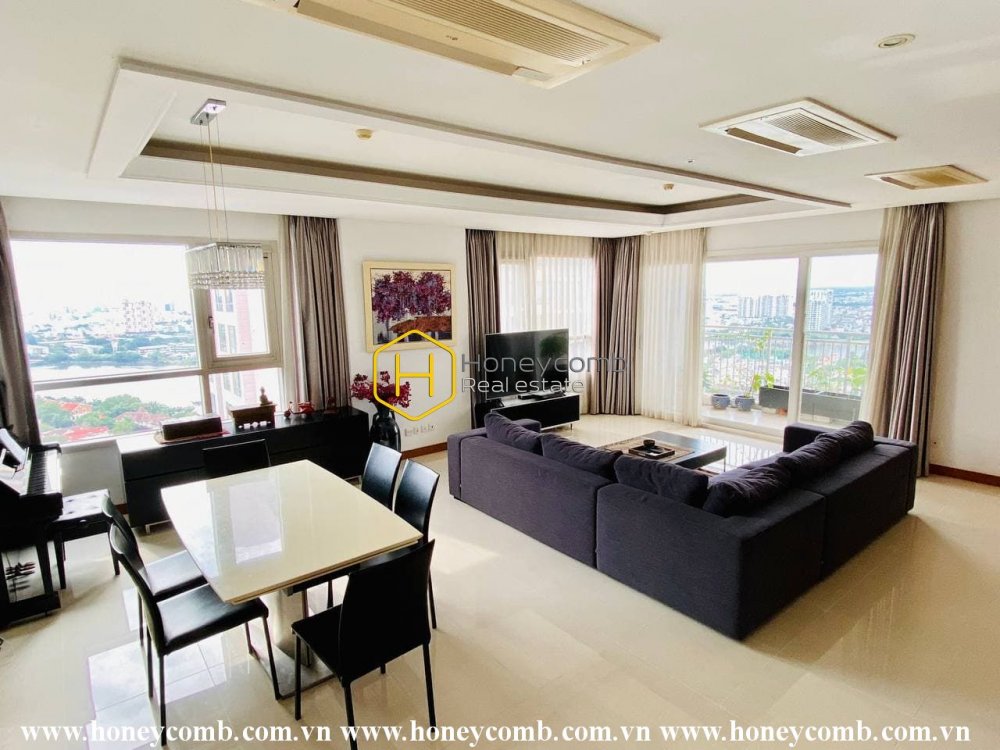 Innotative apartment with sun-filled balcony for rent in Xi Riverview Palace