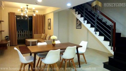 Duplex three beds apartment design modern in Masteri for rent