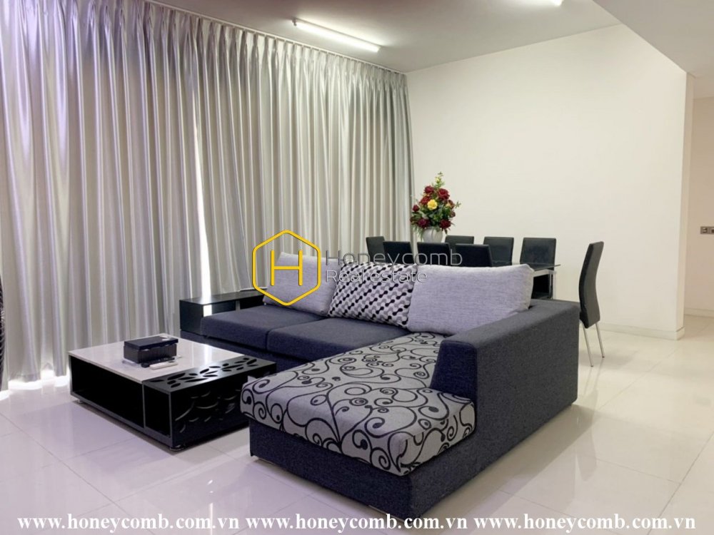 A bright apartment at The Estella with natural light and tall windows