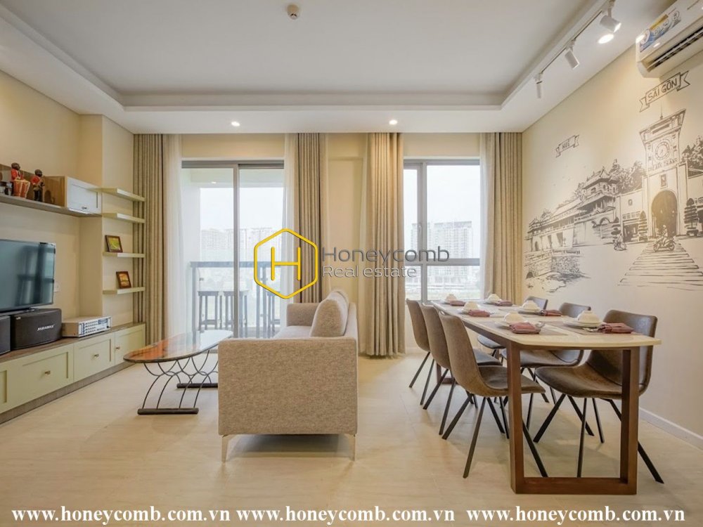 Căn hộ mang màu sắc nghệ thuật với không khí ấm cúng sẽ giúp bạn thư giãn sau một ngày dài tại Diamond Island