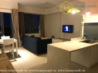 Căn hộ Masteri Thảo Điền 2 phòng ngủ ở tầng trung với nội thất đơn giản cho thuê