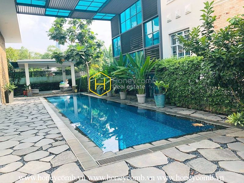 Villa Compound Thao Dien for rent with Warm-colored style