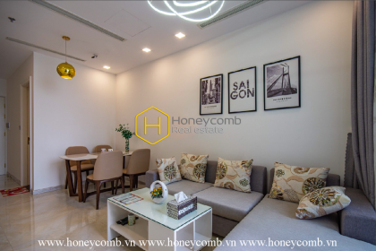 Lovely home with vintage pattern in this Vinhomes Golden River apartment for rent