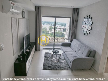 Căn hộ 2 giường với thiết kế kết hợp họa tiết phong phú và màu sắc nhẹ nhàng tại Masteri Thảo Điền cho thuê