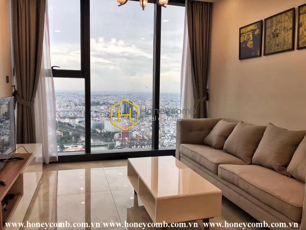 Căn hộ 1 phòng ngủ có kiến ​​trúc đồng quê cho thuê tại Vinhomes Golden River