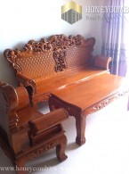 Wooden furniture 2 bedrooms apartment in Masteri Thao Dien for rent