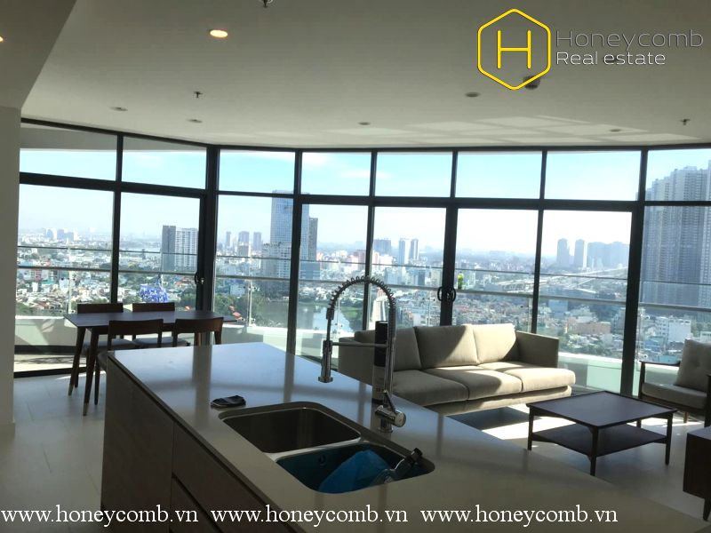 Căn hộ 2 phòng ngủ tuyệt vời ở tầng cao tại City Garden cho thuê