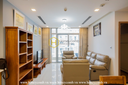 Splendid apartment with elegant wooden interior for rent in Vinhomes Central Park