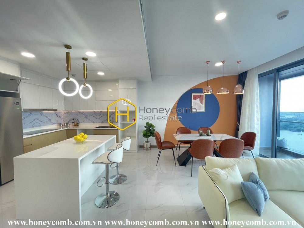 Cho thuê căn hộ có họa tiết trẻ trung và đầy sắc màu trong Sunwah Pearl