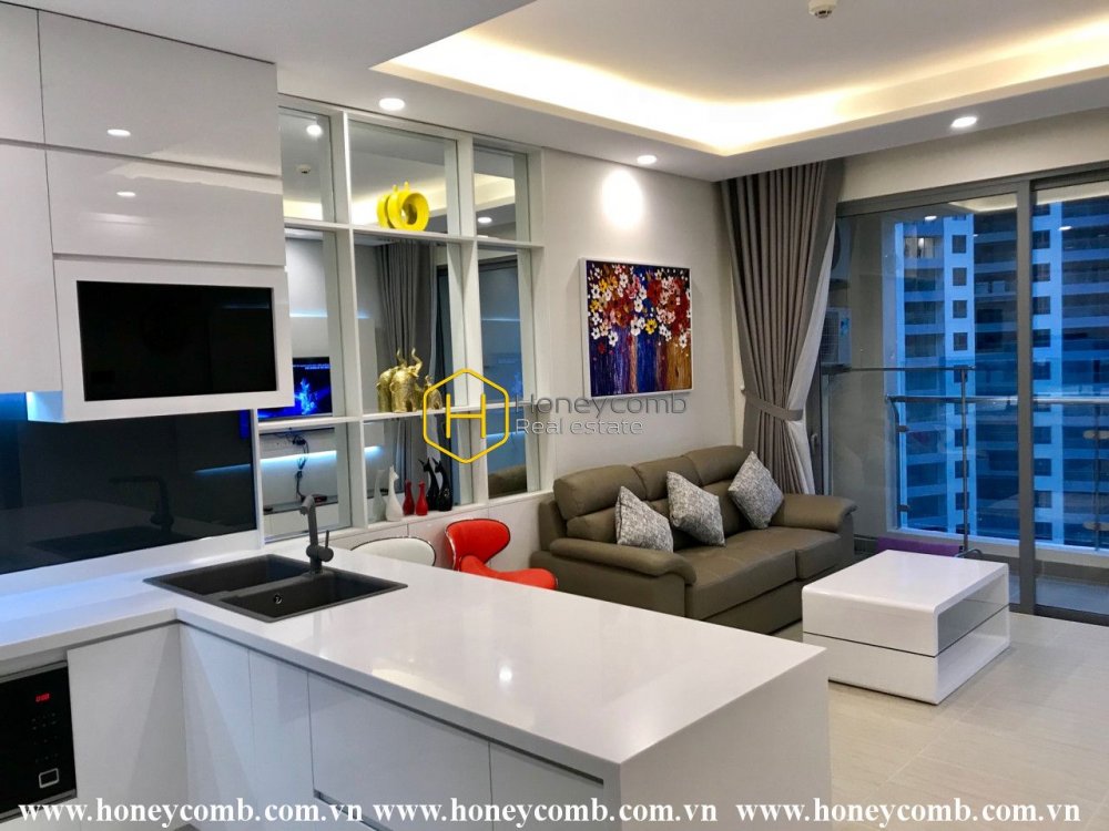 Thật là một căn hộ 1 giường đáng yêu và lấp lánh tại Diamond Island cho thuê!