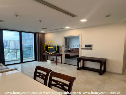 A charming rustic design paired with essential furnishings in this apartment for rent at Vinhomes Golden River